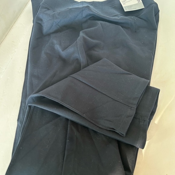 NWT Nine West Navy Ponte Front Seam Wide Waist Band Leggings - Picture 4 of 6